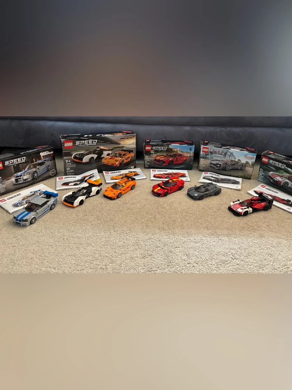 Lego Speed Champions collection of 6 cars - original boxes and instructions